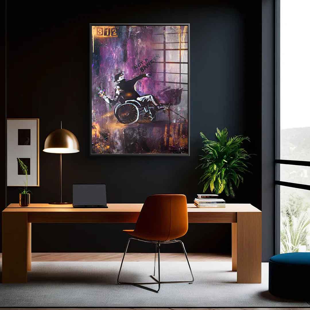 Banksy Wózek inwalidzki - Szkło akrylowe