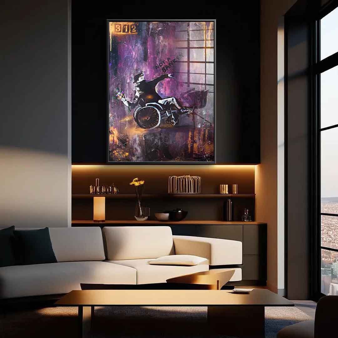 Banksy Wózek inwalidzki - Szkło akrylowe