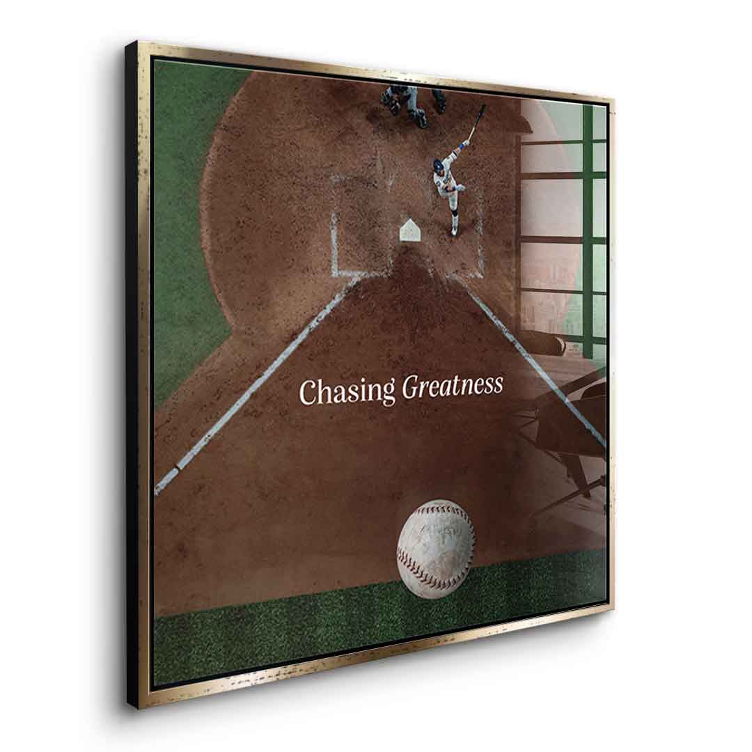 W pogoni za wielkością #Baseball – edycja kwadratowa – obraz akrylowy