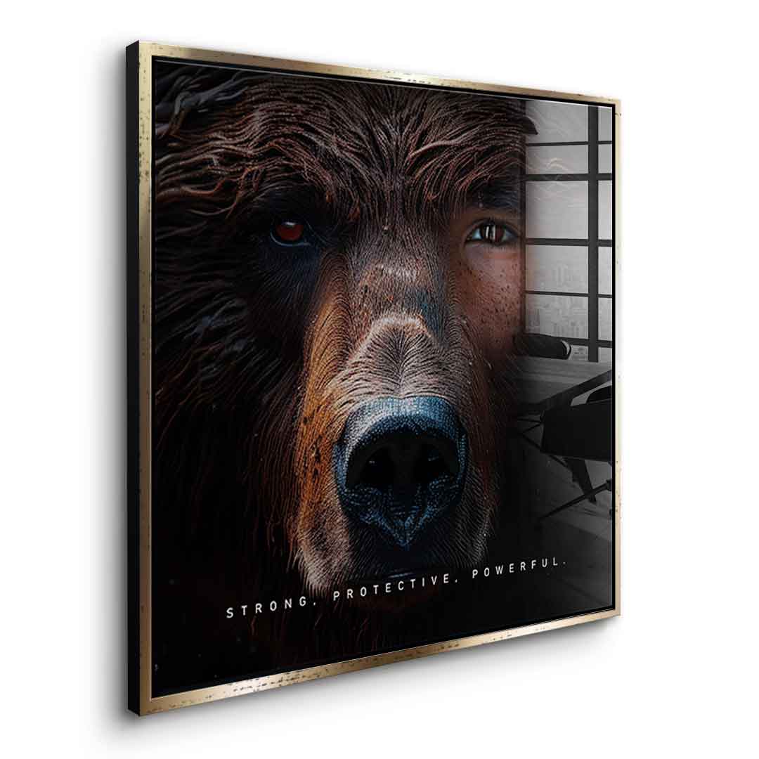 Bear Fusion - edycja kwadratowa - szkło akrylowe