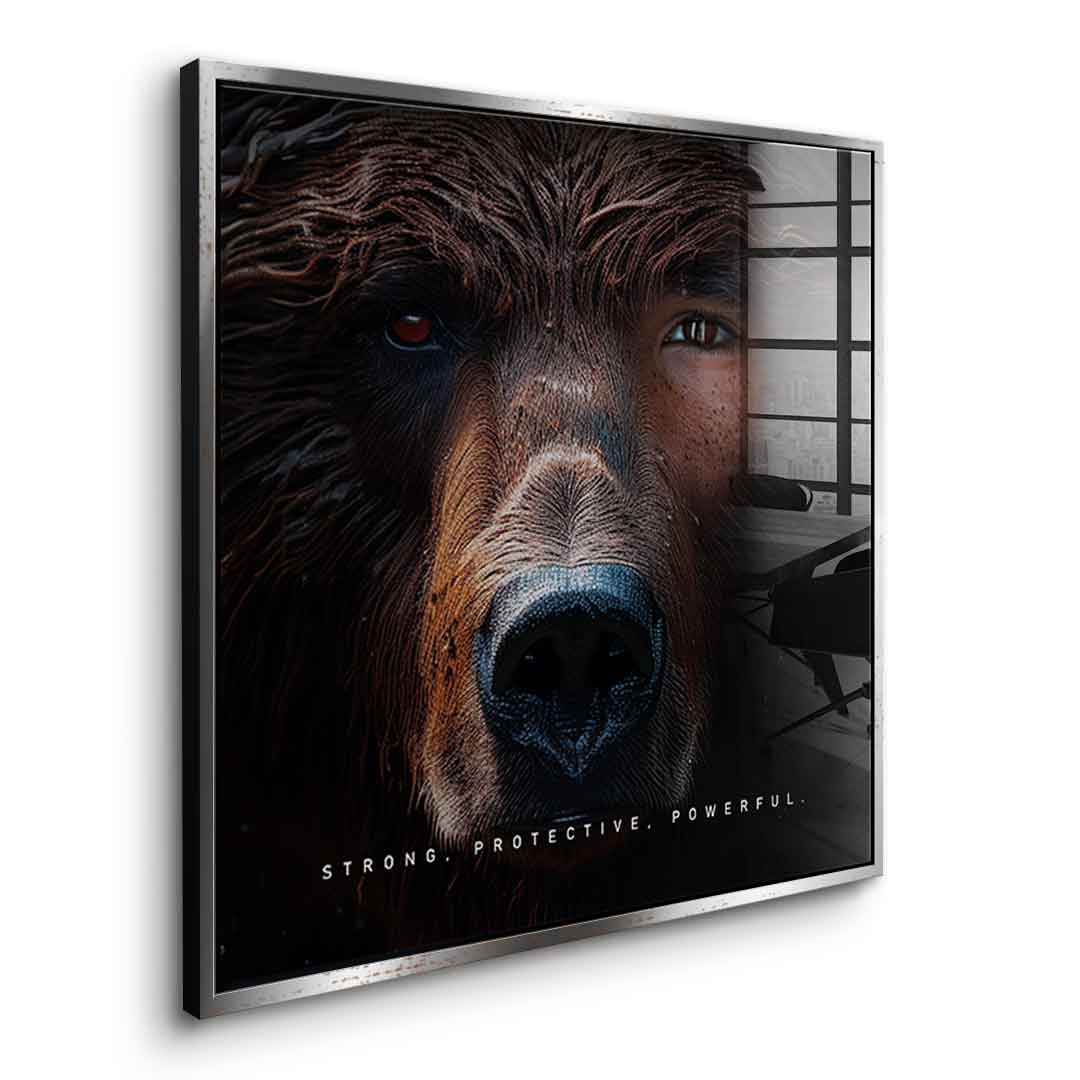 Bear Fusion - edycja kwadratowa - szkło akrylowe