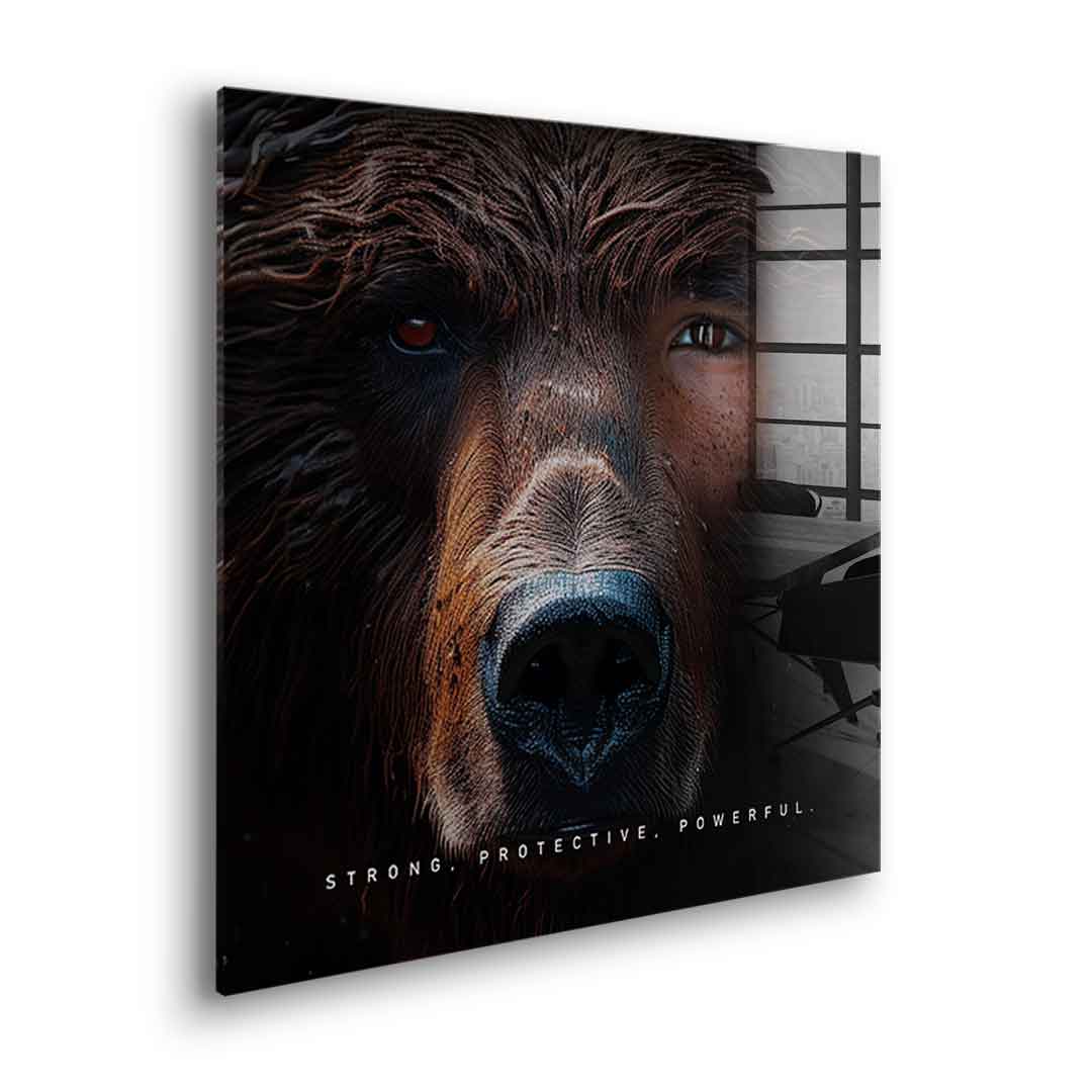 Bear Fusion - edycja kwadratowa - szkło akrylowe