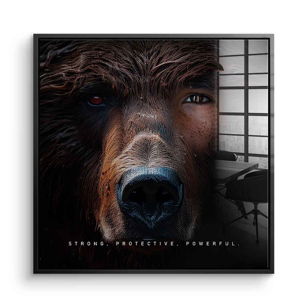 Bear Fusion - edycja kwadratowa - szkło akrylowe