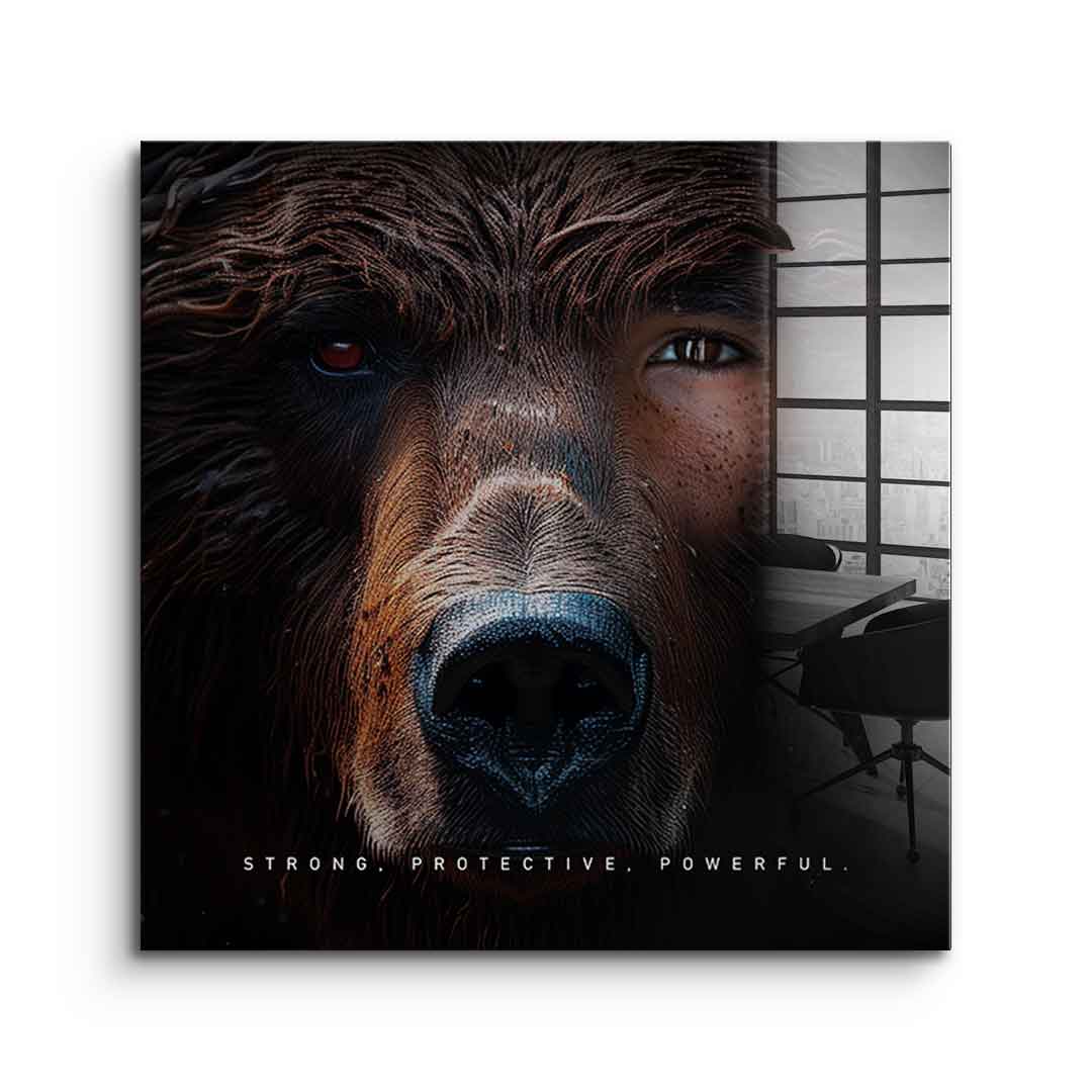 Bear Fusion - edycja kwadratowa - szkło akrylowe