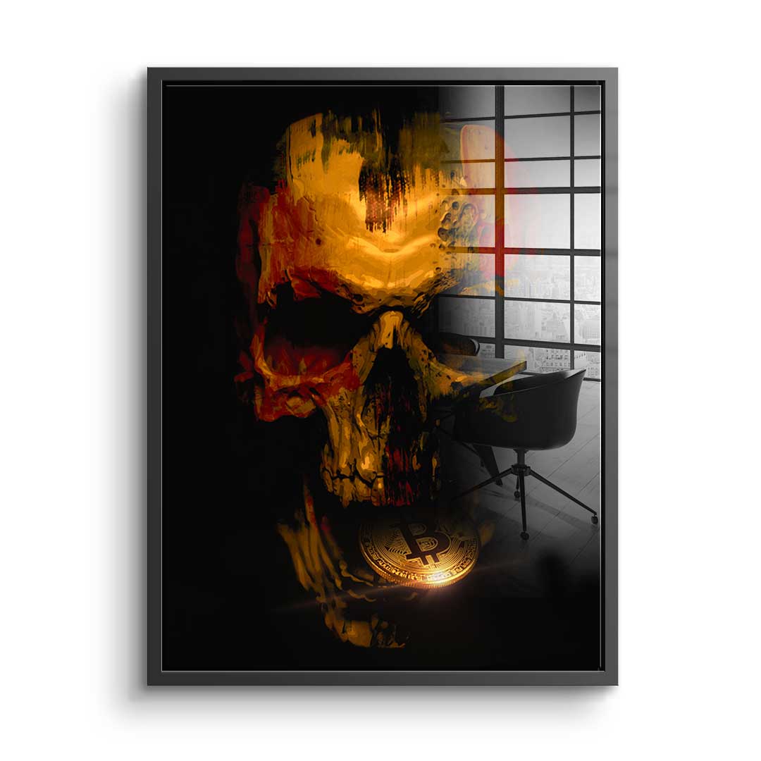 Bitcoin Skull - Acrylglas