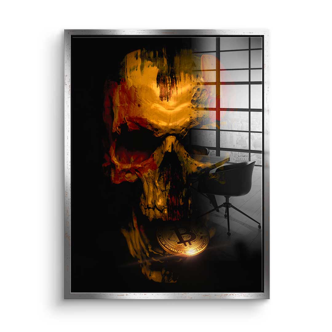 Bitcoin Skull - Acrylglas