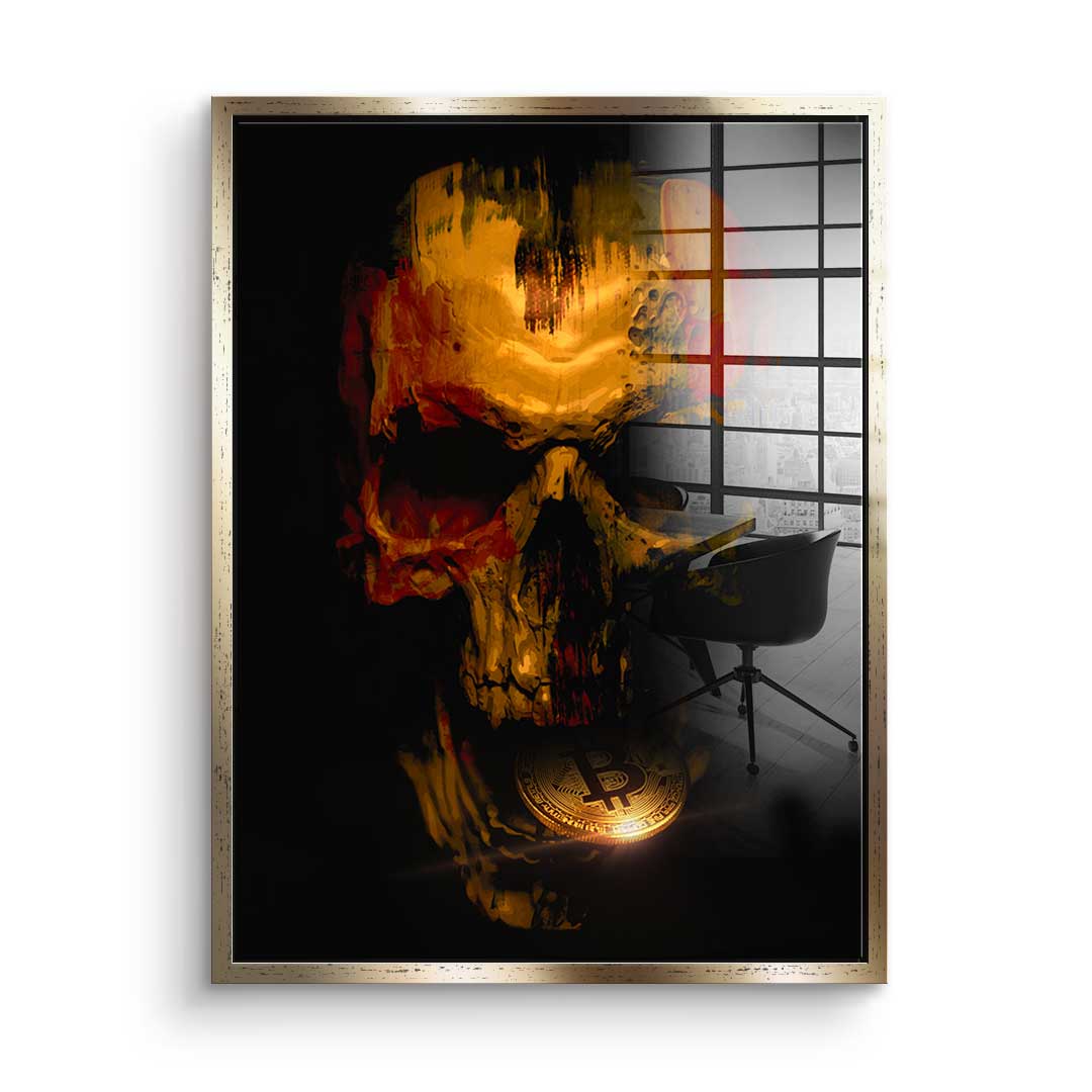 Bitcoin Skull - Acrylglas
