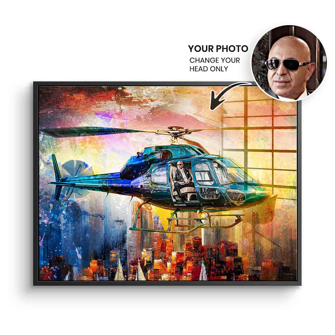 Helicopter Flight - Acrylic Glass - Customizable