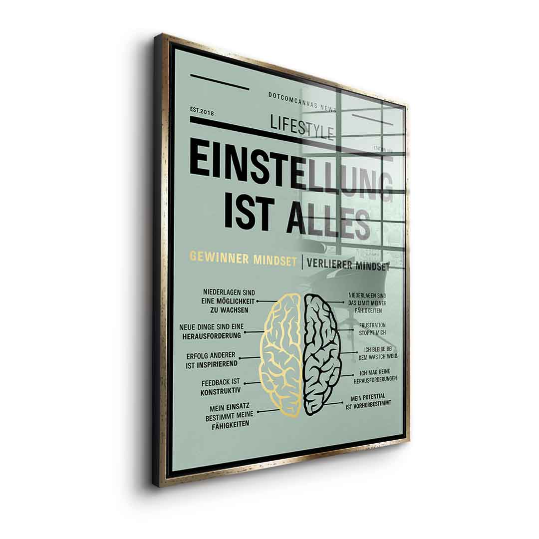 Growth mindset versus fixed mindset - acrylic glass