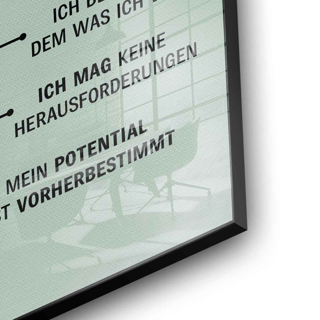 Growth mindset versus fixed mindset - acrylic glass