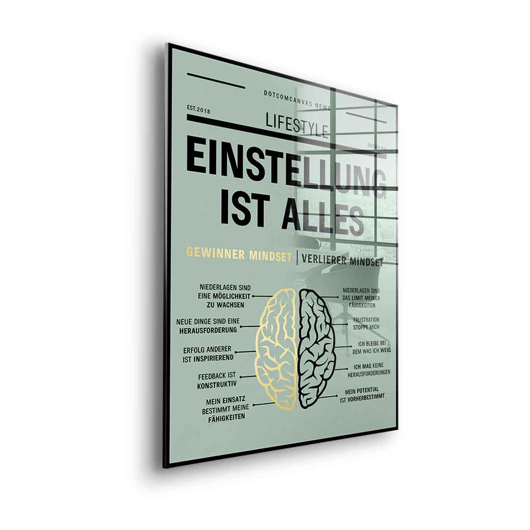 Growth mindset versus fixed mindset - acrylic glass