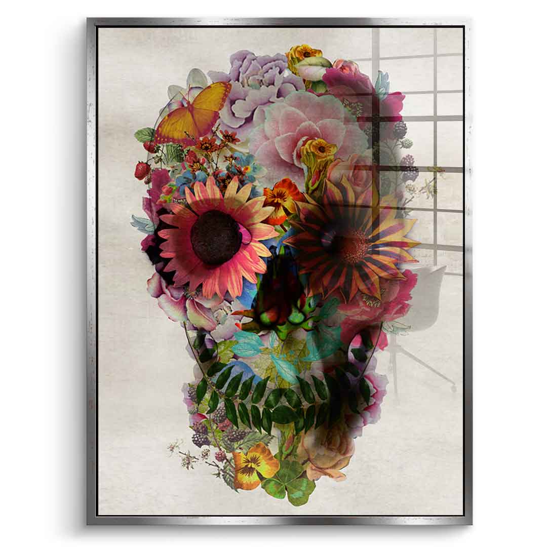 Flower Skull 2 ​​- Acrylic glass