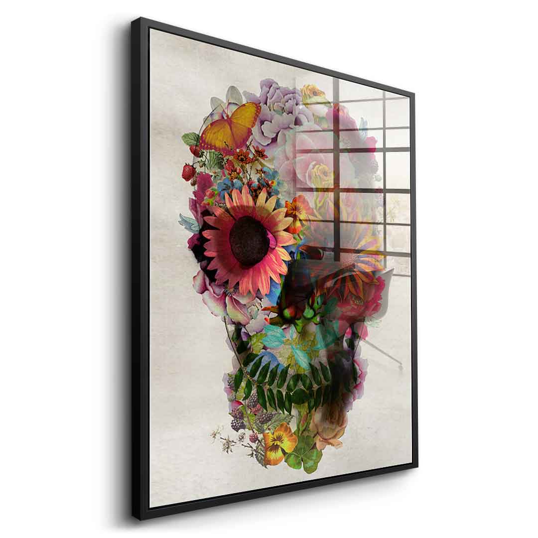 Flower Skull 2 ​​- Acrylic glass