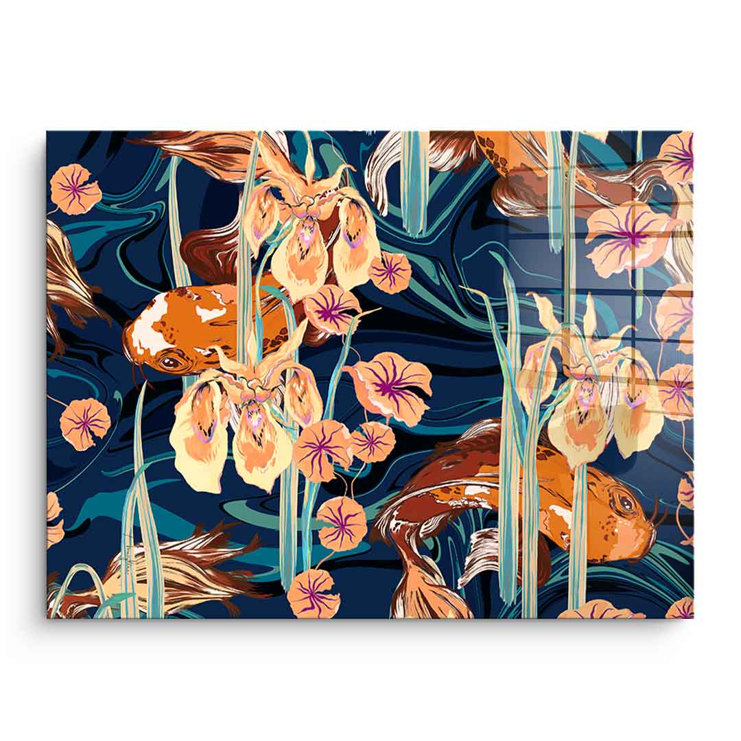 Koi Flower Spin - Acrylic glass