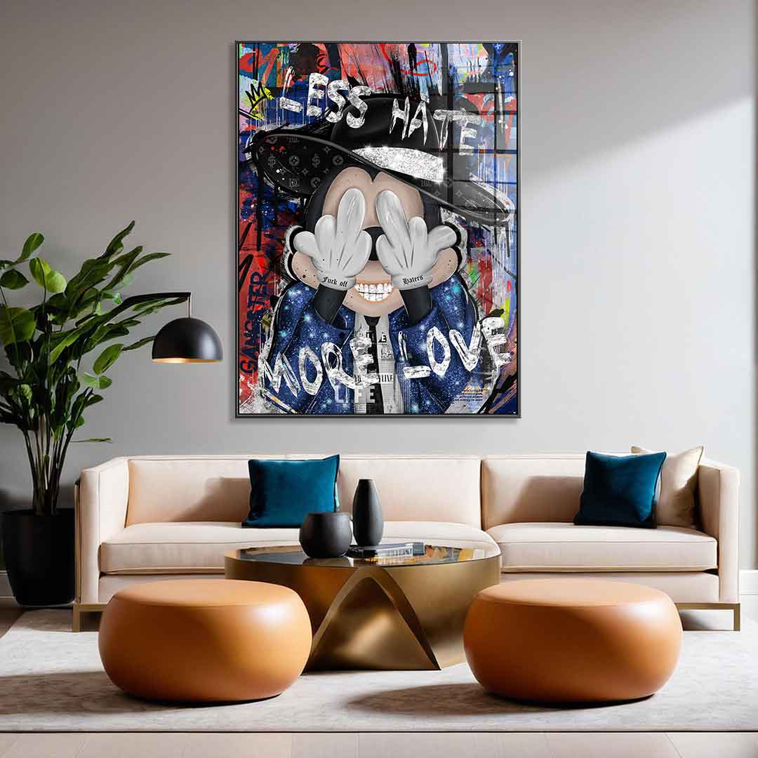 Less Hate More Love - Acrylglas