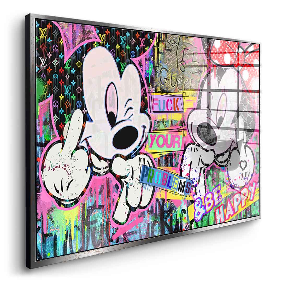 M Fuck Happy - Acrylglas