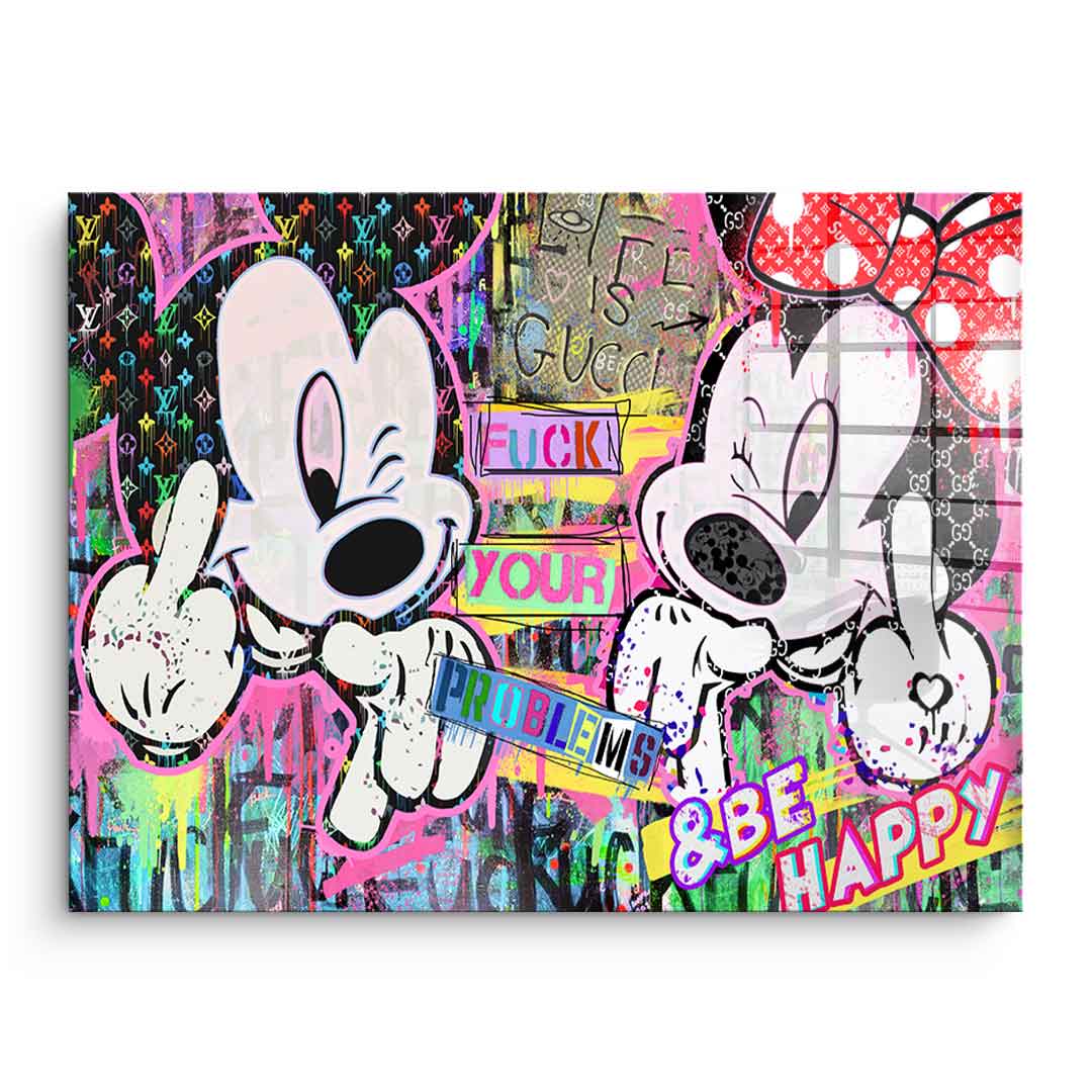 M Fuck Happy - Acrylglas