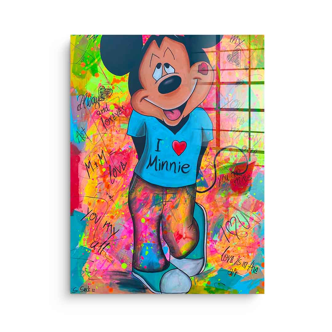 Mickey Kocha Minnie - Szkło akrylowe