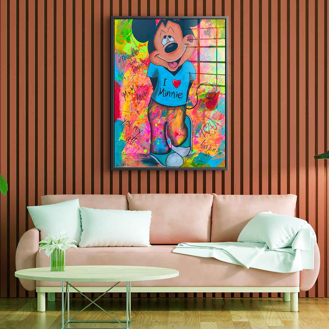 Mickey Kocha Minnie - Szkło akrylowe