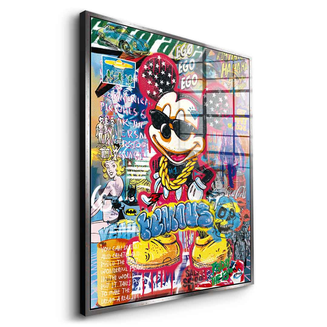 Mickey gold chain - acrylic glass