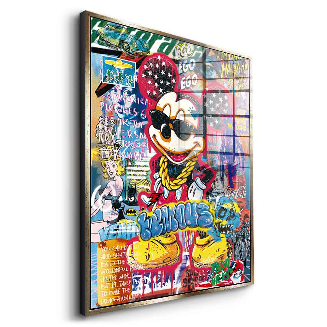 Mickey gold chain - acrylic glass