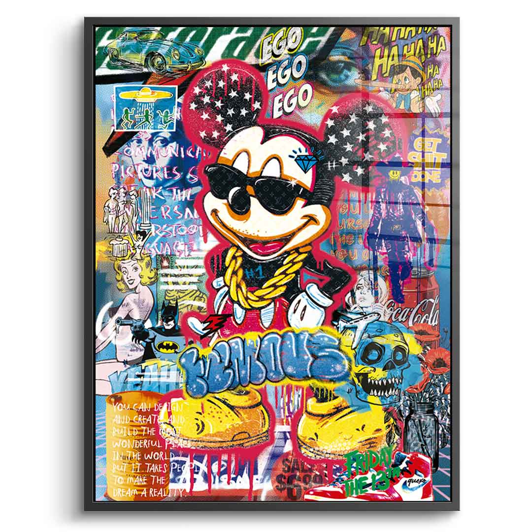Mickey gold chain - acrylic glass