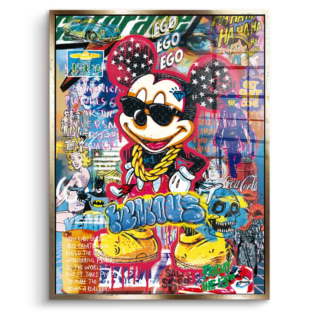 Mickey gold chain - acrylic glass