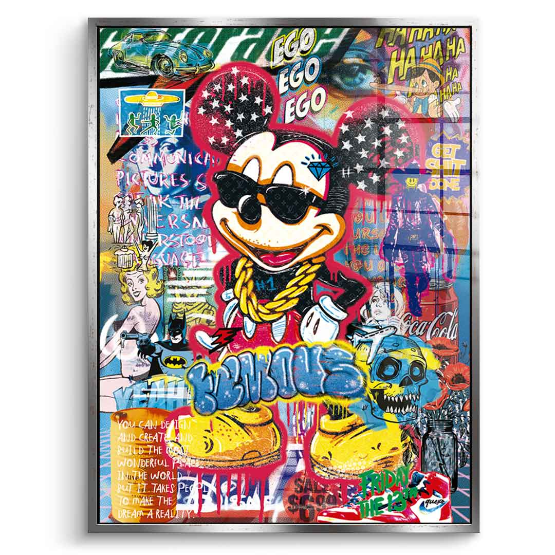 Mickey gold chain - acrylic glass