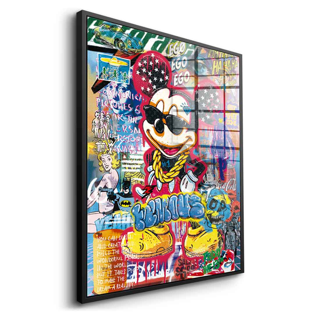 Mickey gold chain - acrylic glass