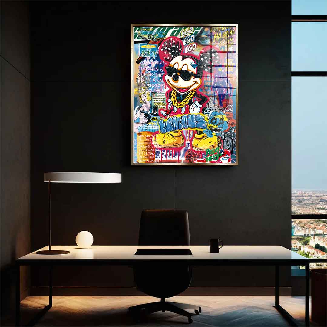 Mickey gold chain - acrylic glass