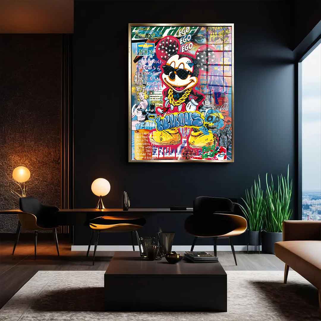 Mickey gold chain - acrylic glass