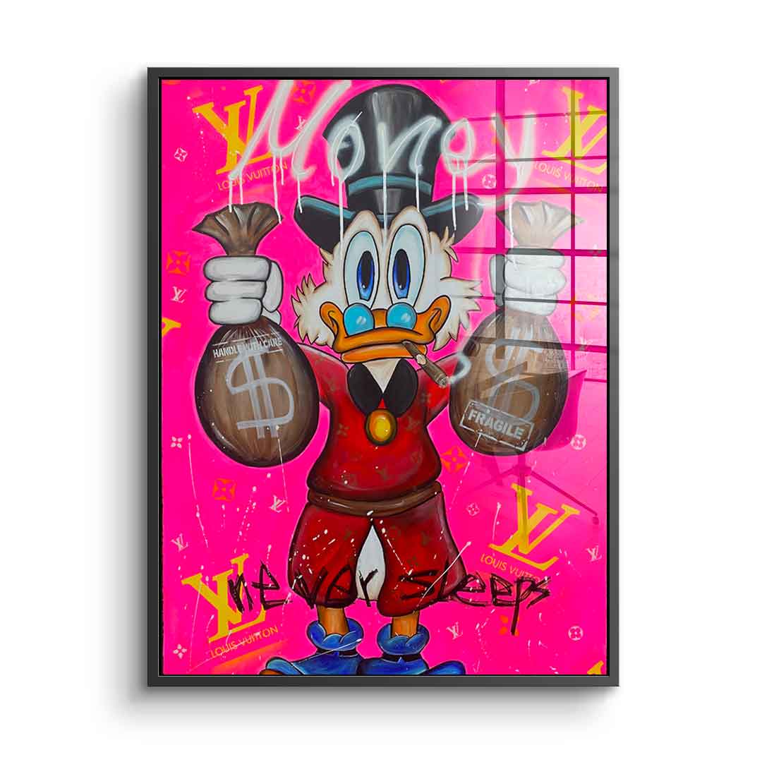 Pink Money Never Sleeps - Acrylic Glass