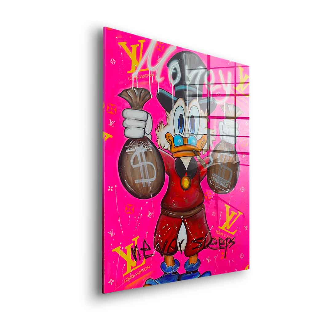 Pink Money Never Sleeps - Acrylic Glass