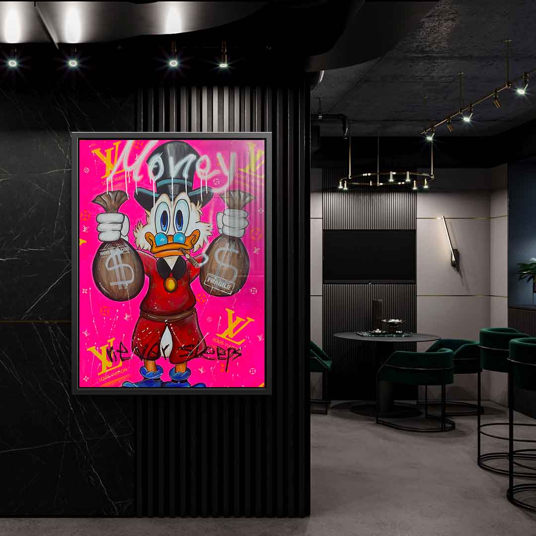 Pink Money Never Sleeps - Acrylic Glass