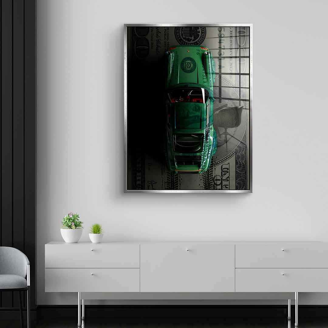 Green Dollar Car - szkło akrylowe