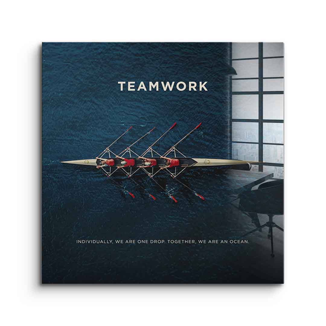 Teamwork #Rowing - Square Edition - Acrylic Glass
