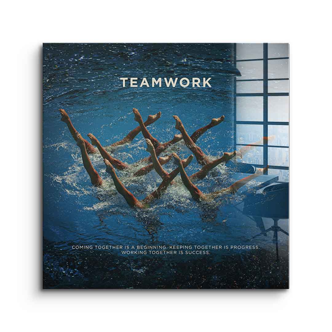 Teamwork #Swimming - Square Edition - Acrylic Glass