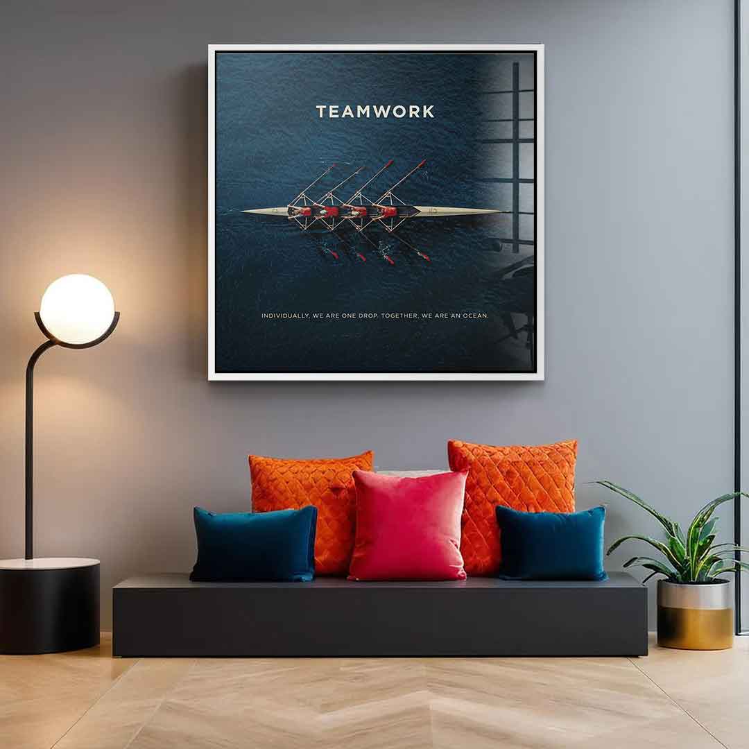 Teamwork #Rowing - Square Edition - Acrylic Glass