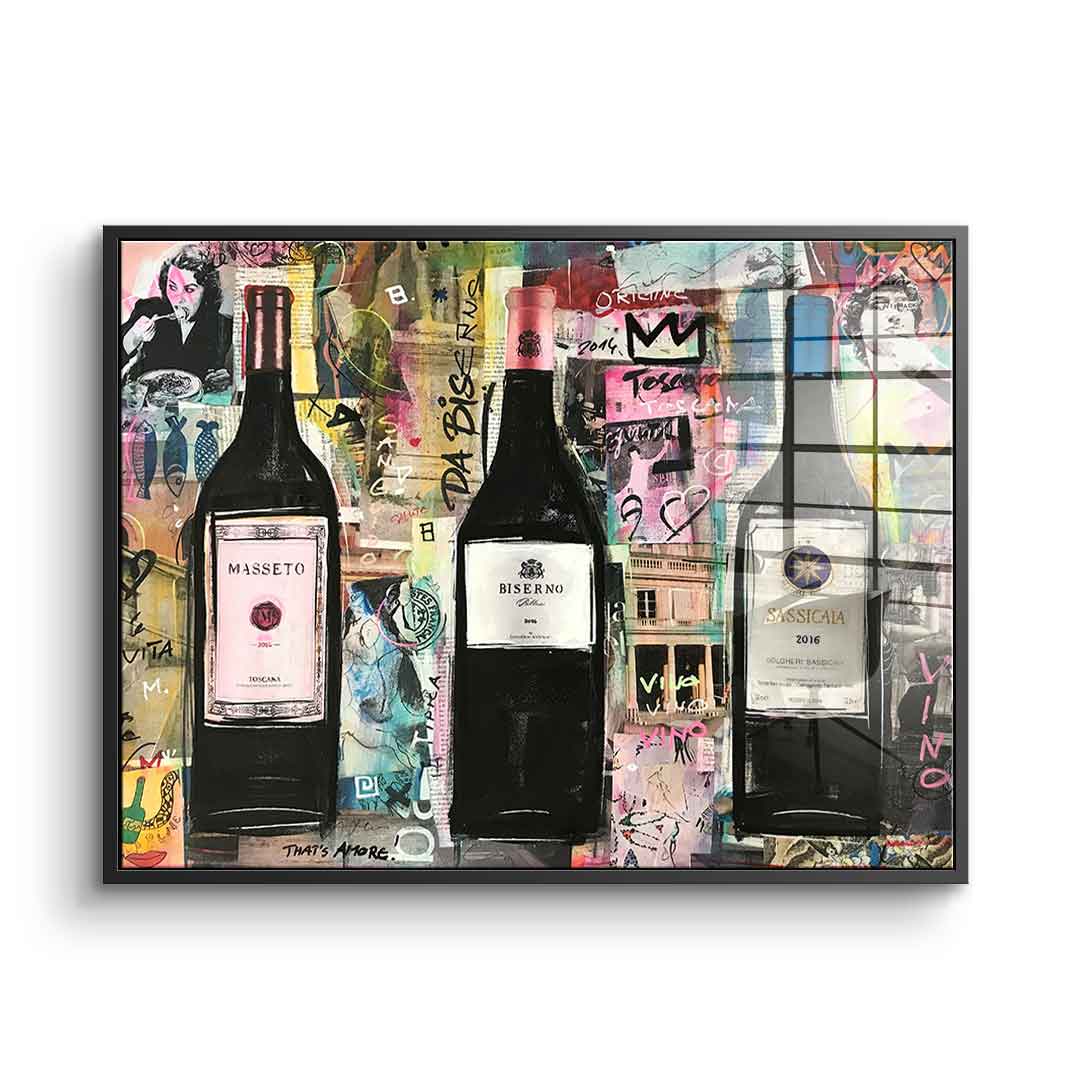 Vino Masetto, Biserno, Sassicaia - szkło akrylowe