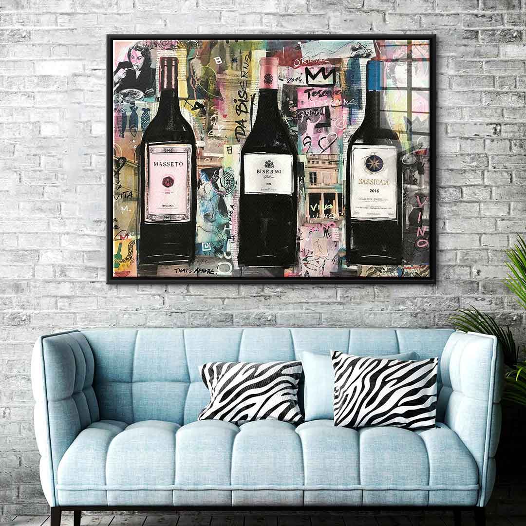 Vino Masetto, Biserno, Sassicaia - szkło akrylowe