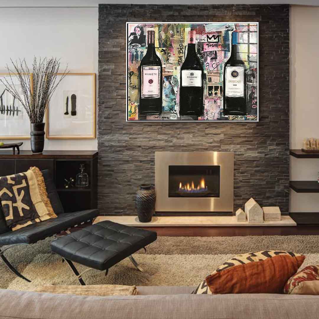 Vino Masetto, Biserno, Sassicaia - szkło akrylowe