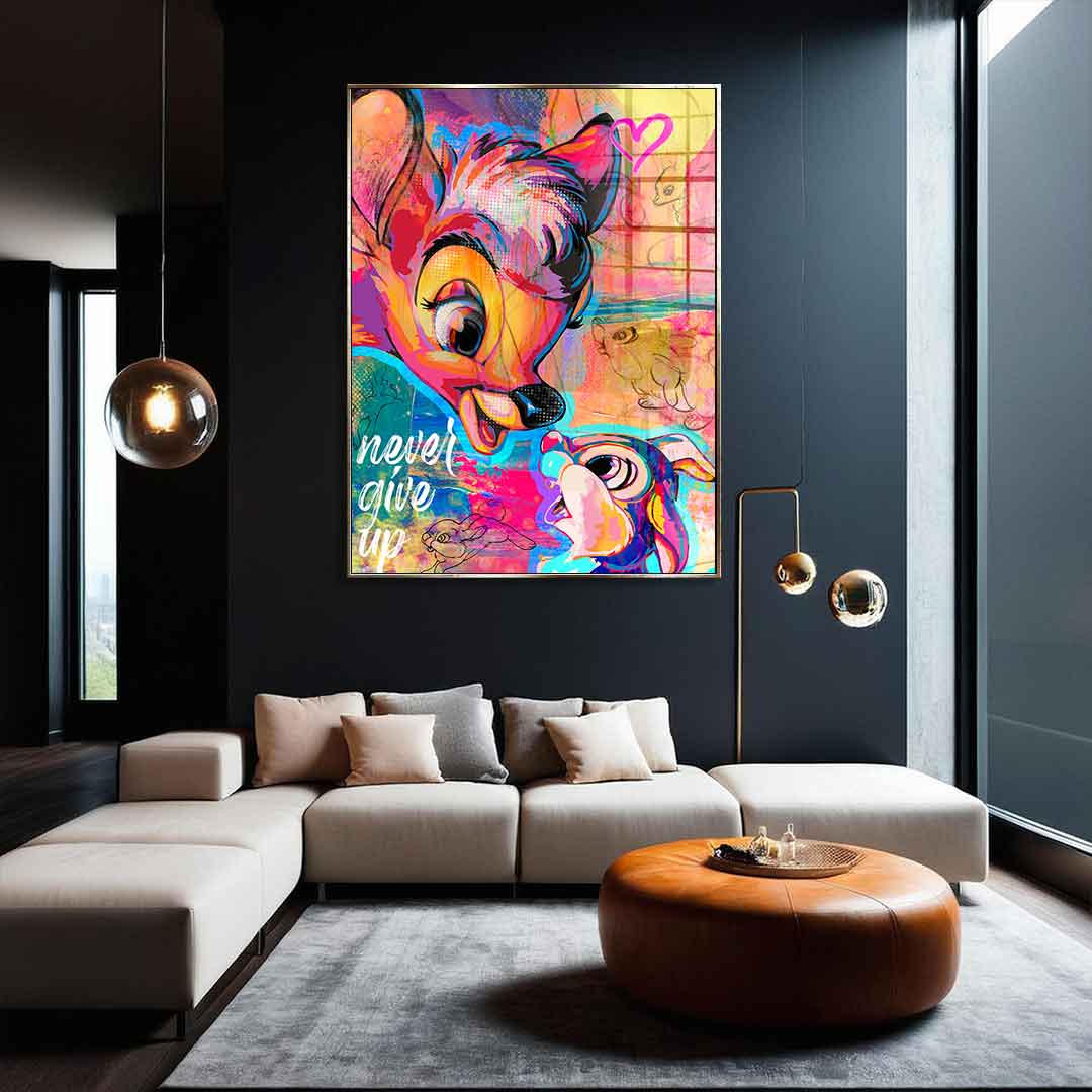 Never give up - Acrylglas