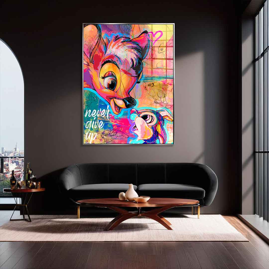 Never give up - Acrylglas