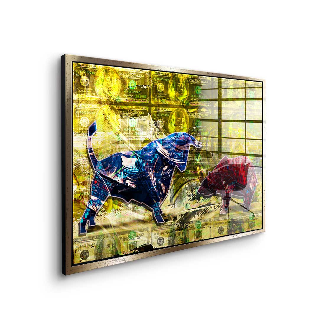 Bull vs. Bear - Acrylglas