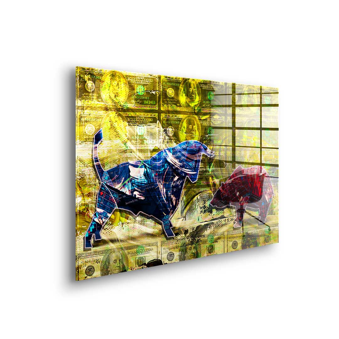Bull vs. Bear - Acrylglas