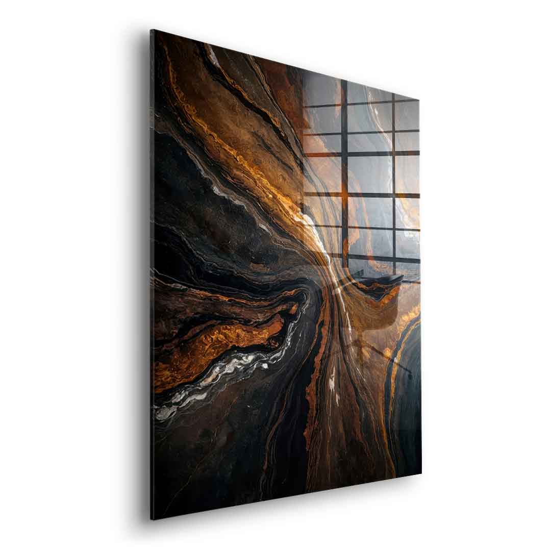 Golden Tones In Dark Stone - Acrylglas