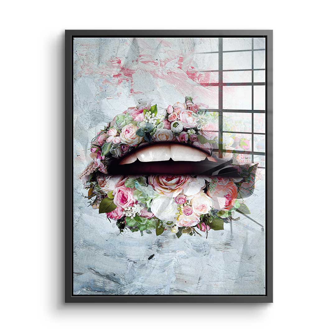 Lips &amp; Flowers - Acrylic glass