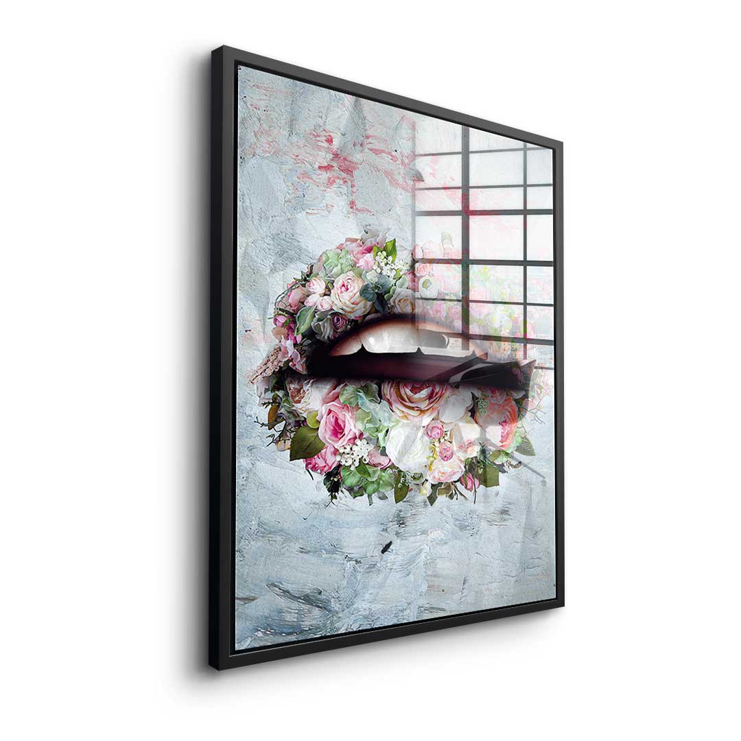 Lips & Flowers - Acrylglas