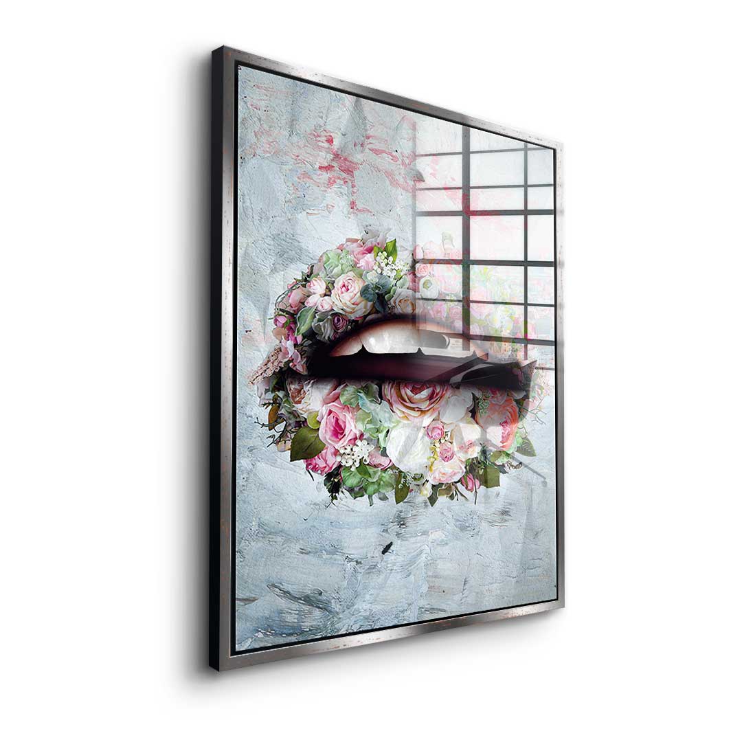 Lips & Flowers - Acrylglas
