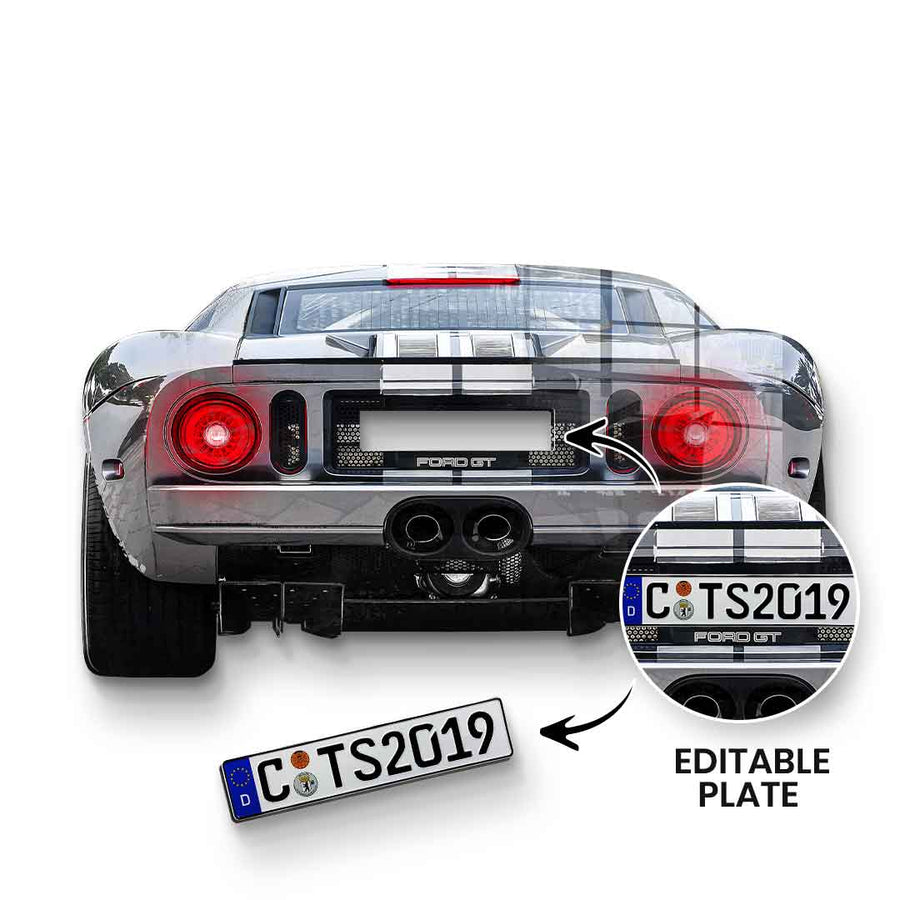 Rzeźba ścienna Ford GT Tył - Szkło akrylowe - Z możliwością personalizacji